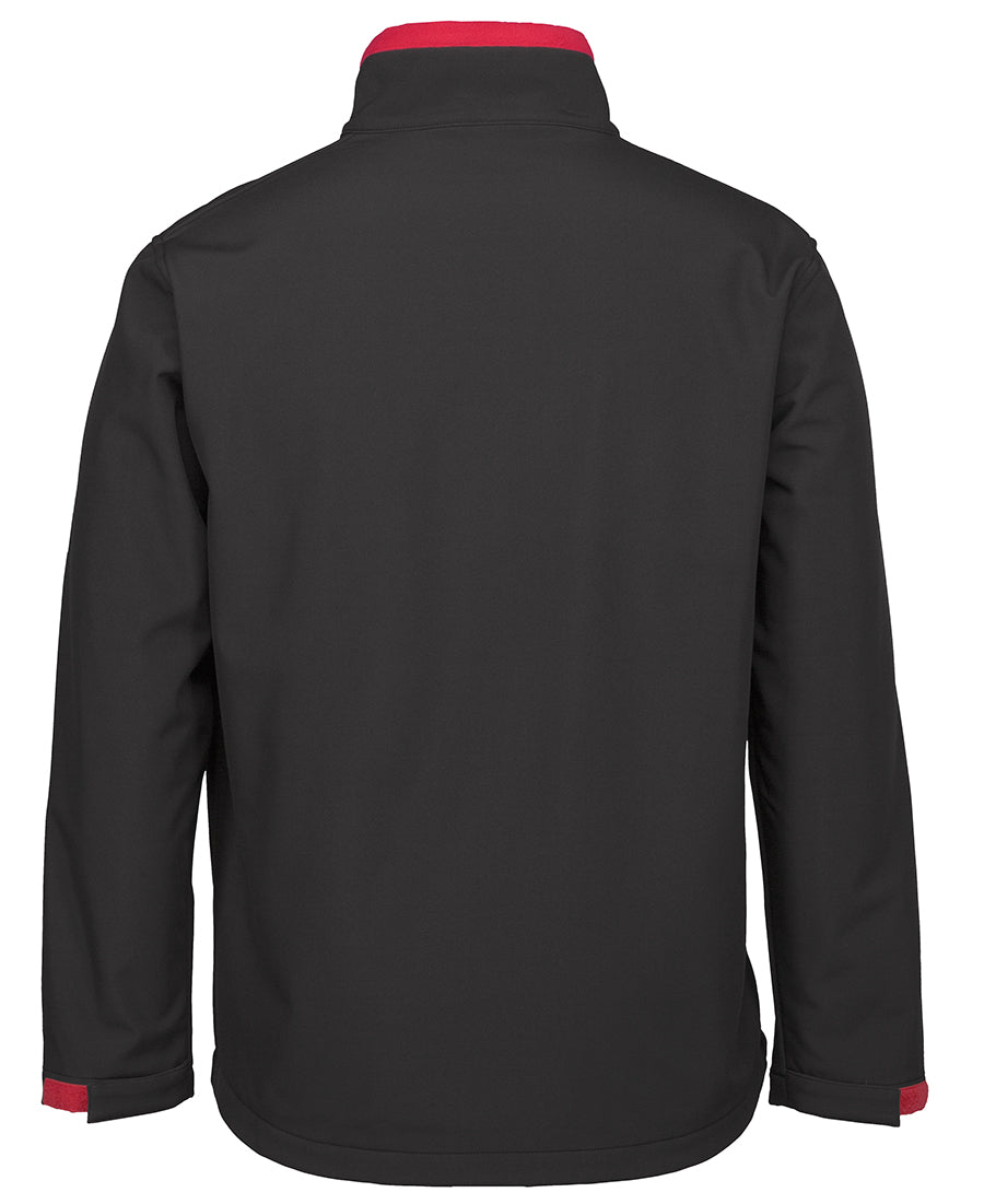 Podium Adults & Kids Three Layer Softshell Jacket - Black/Red - Back