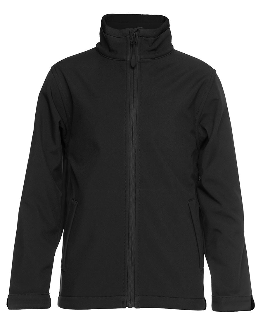 Podium Adults & Kids Three Layer Softshell Jacket - Black - Front