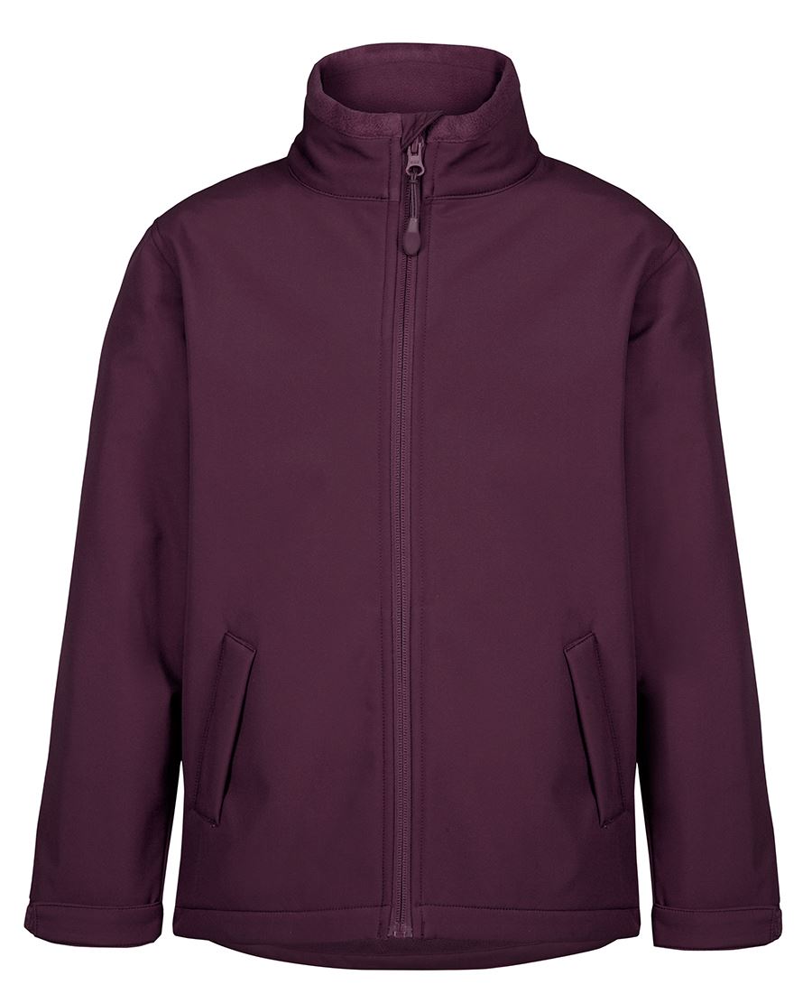 Podium Adults & Kids Three Layer Softshell Jacket - Maroon - Front