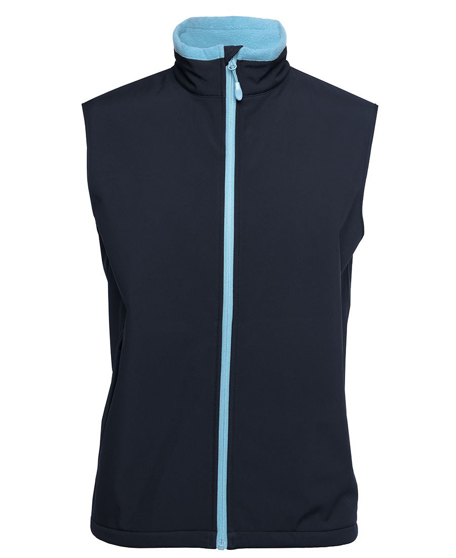 Podium Three Layer Softshell Vest - Navy/Lt Blue - Front
