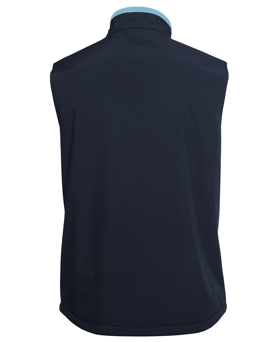 Podium Three Layer Softshell Vest - Navy/Lt Blue - Back
