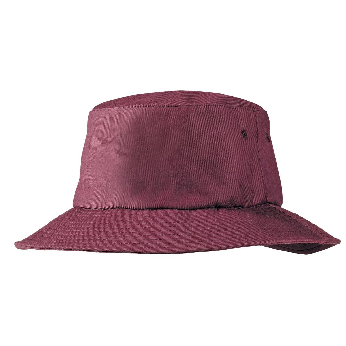 Poly Viscose Bucket Hat - Maroon - Front