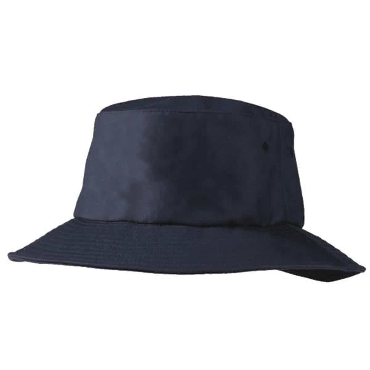 Poly Viscose Bucket Hat - Navy - Front