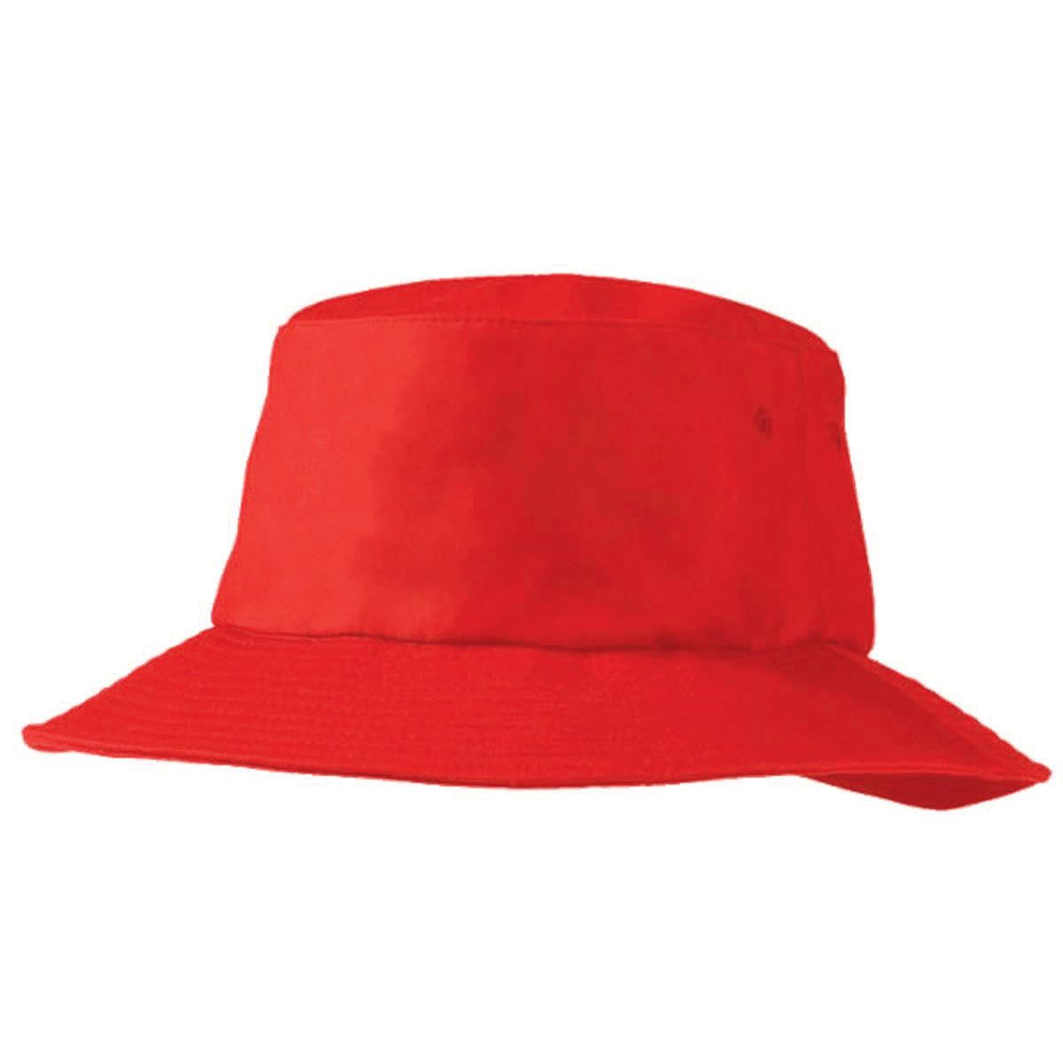 Poly Viscose Bucket Hat - Red - Front
