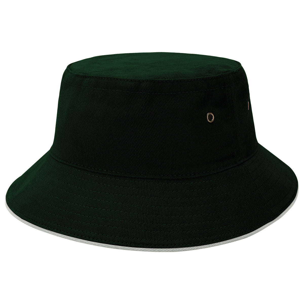 Sandwich Brim Bucket Hat - Bottle / Natural - Front