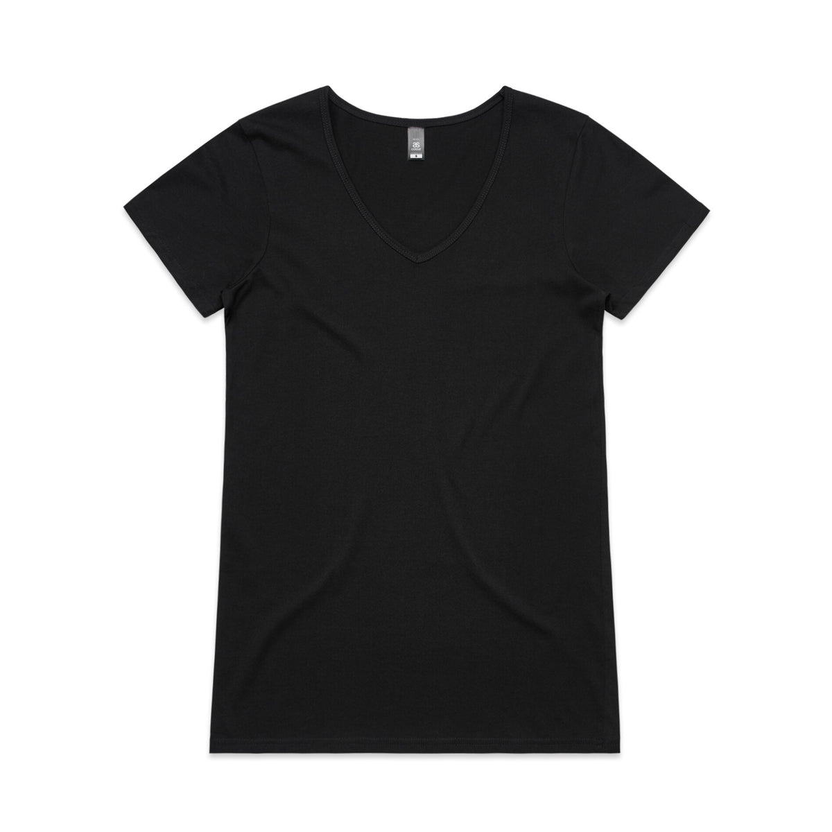 Wo's Bevel V Neck Tee 4010S - Black - Front