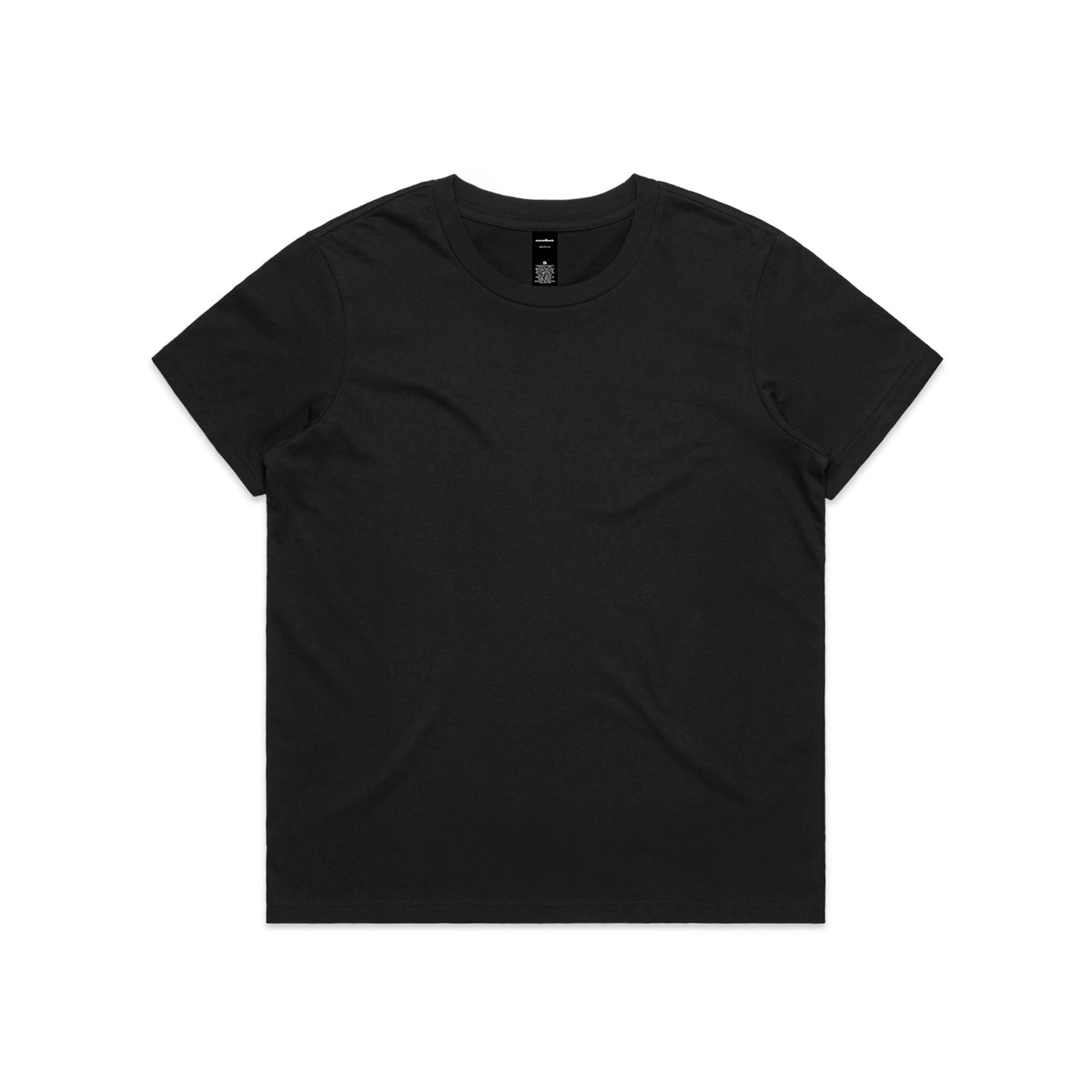 Wo's Maple Minus Tee [-8cm] 4025 - Black - Front