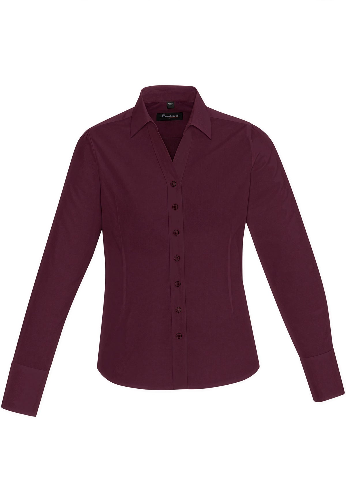 Hudson Womens Long Sleeve Shirt - Wine - Front
