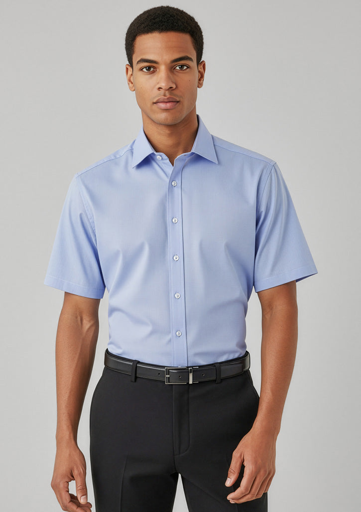 Hudson Mens Short Sleeve Shirt - Patriot Blue - Model