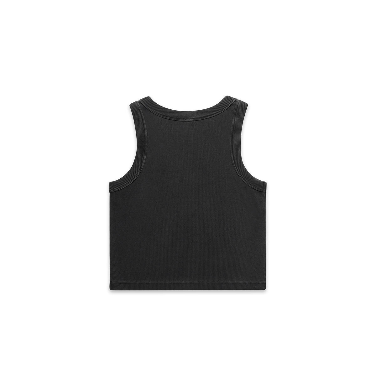 Wo's Faded Organic Rib Crop Tank 4035 - Faded Black - Back