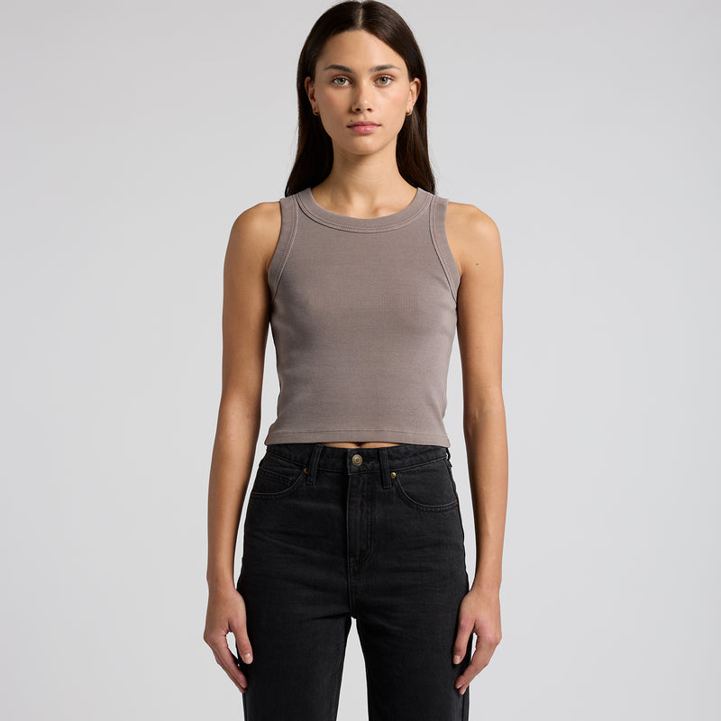 Wo's Faded Organic Rib Crop Tank 4035