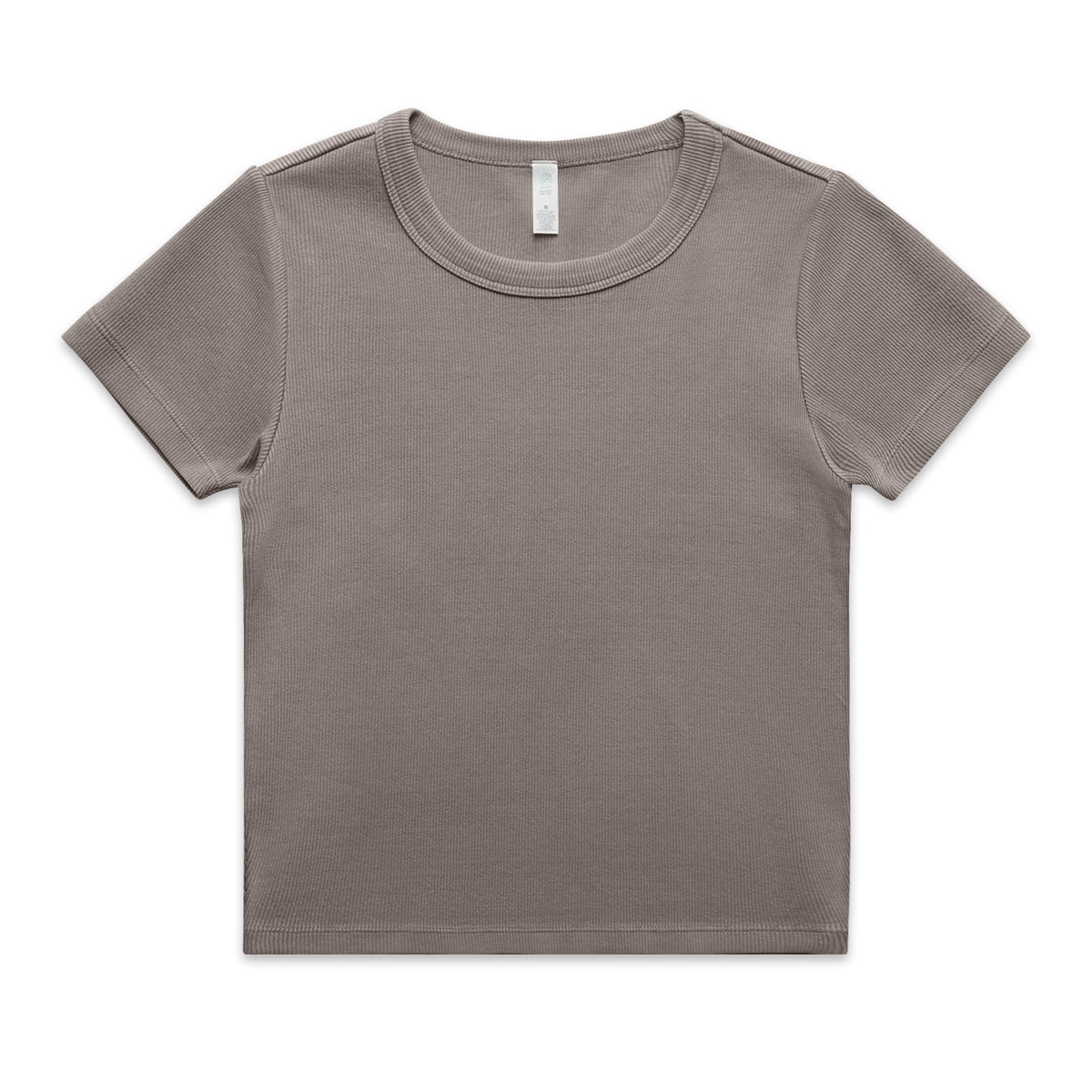 Wo's Faded Organic Rib Tee 4036 - Faded Grey - Front