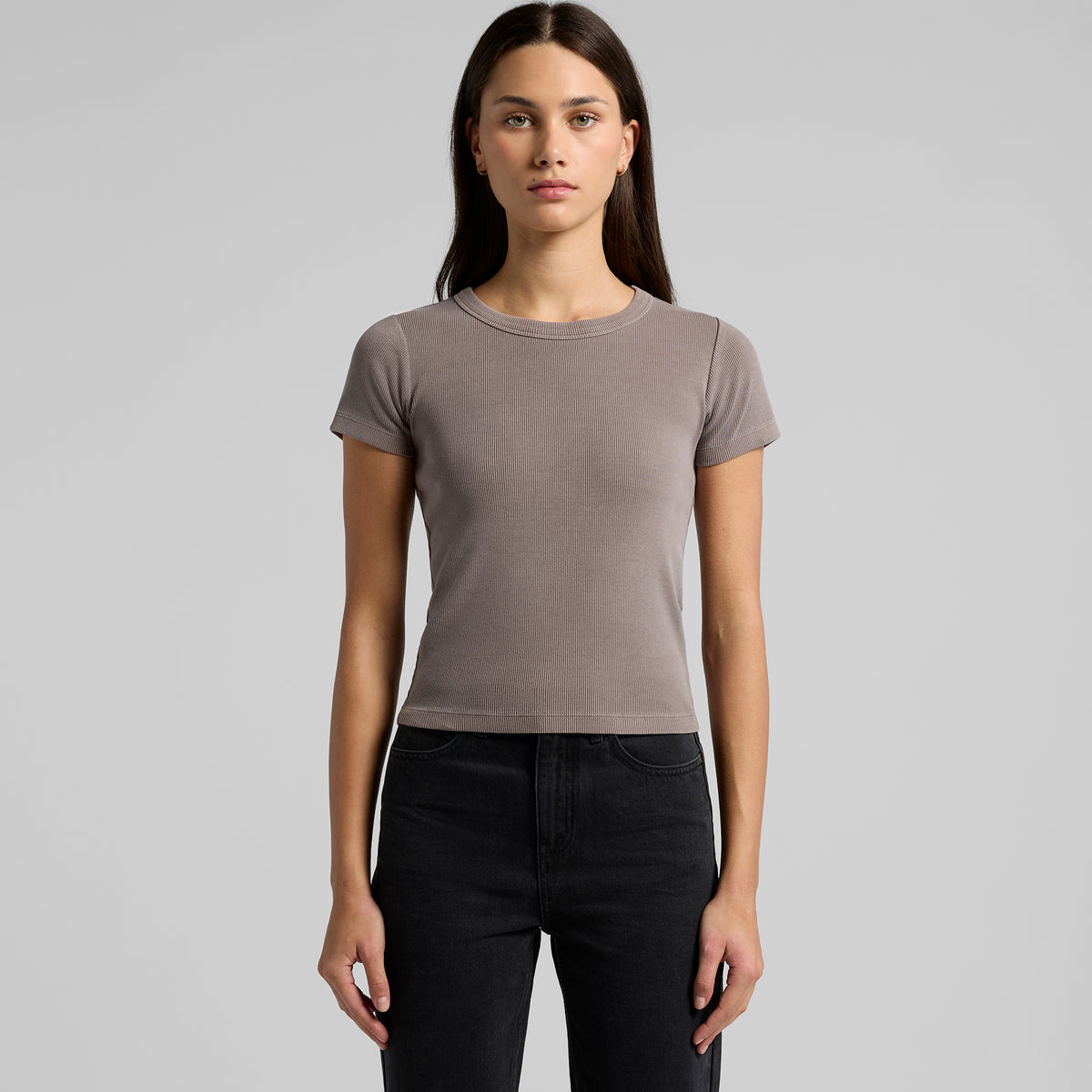 Wo's Faded Organic Rib Tee 4036