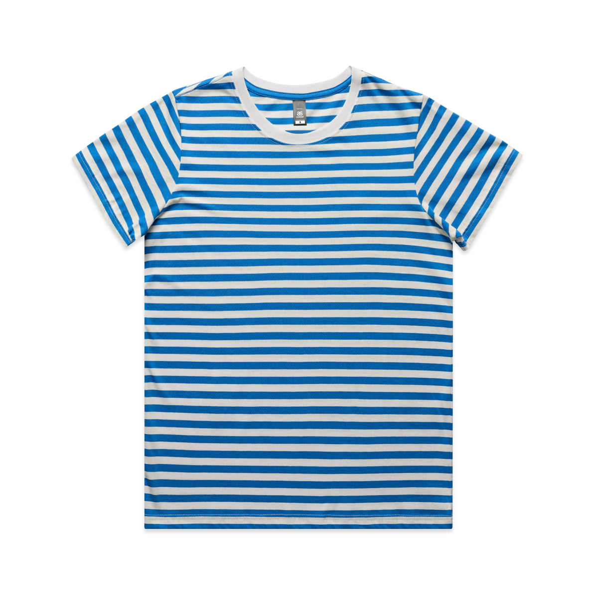 Wo's Maple Stripe Tee 4037 - Natural/Mid Blue - Front
