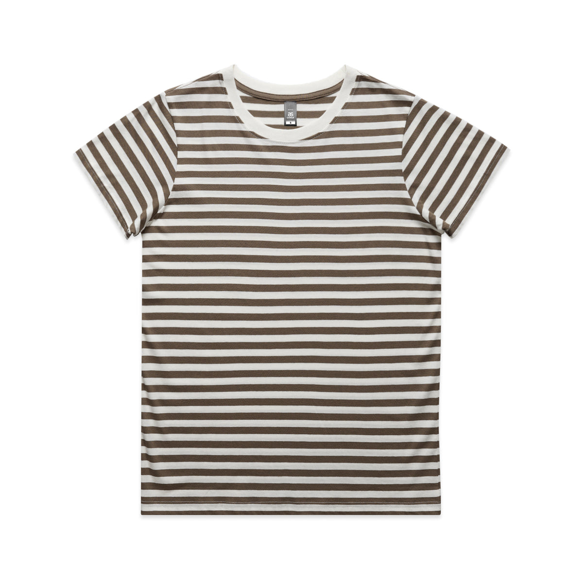 Wo's Maple Stripe Tee 4037 - Natural/Walnut - Front