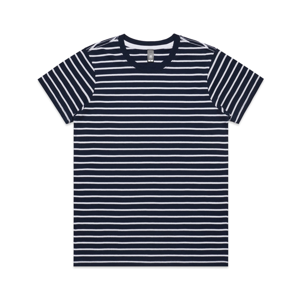 Wo's Maple Stripe Tee 4037 - Navy/White - Front