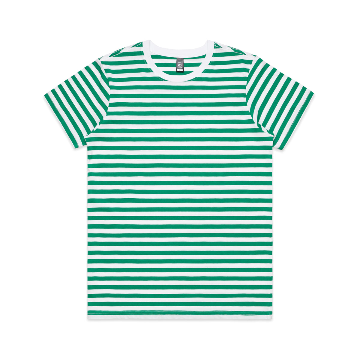Wo's Maple Stripe Tee 4037S - White/Green - Front