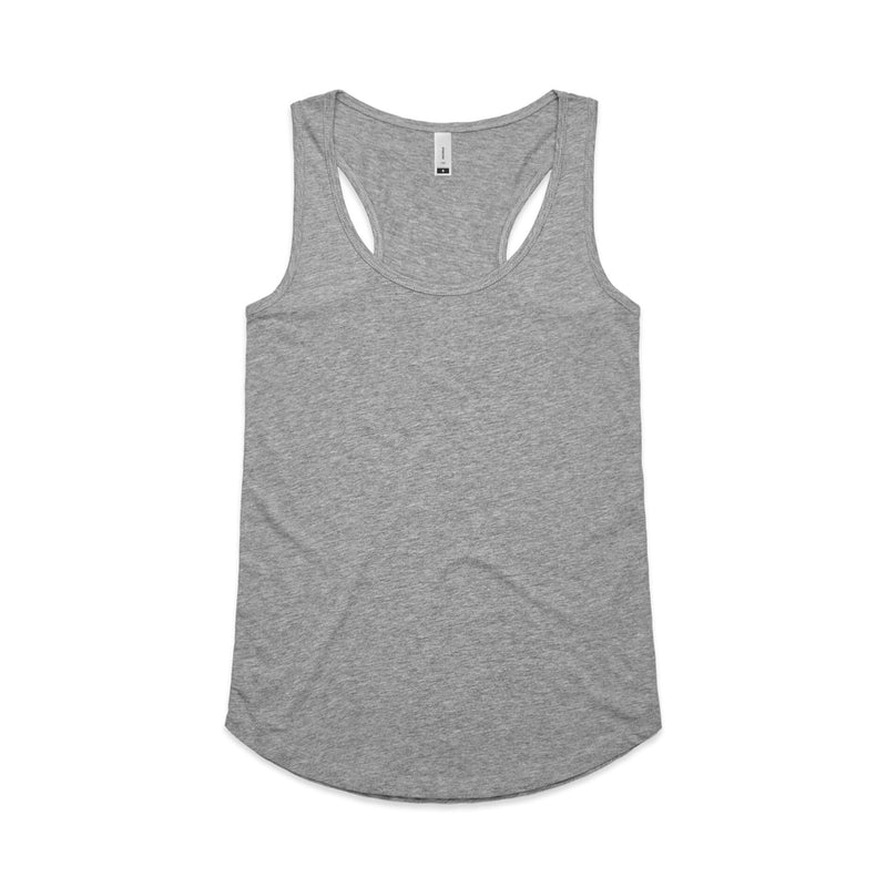 Wo's Yes Racerback Singlet 4045 - Grey Marle - Front