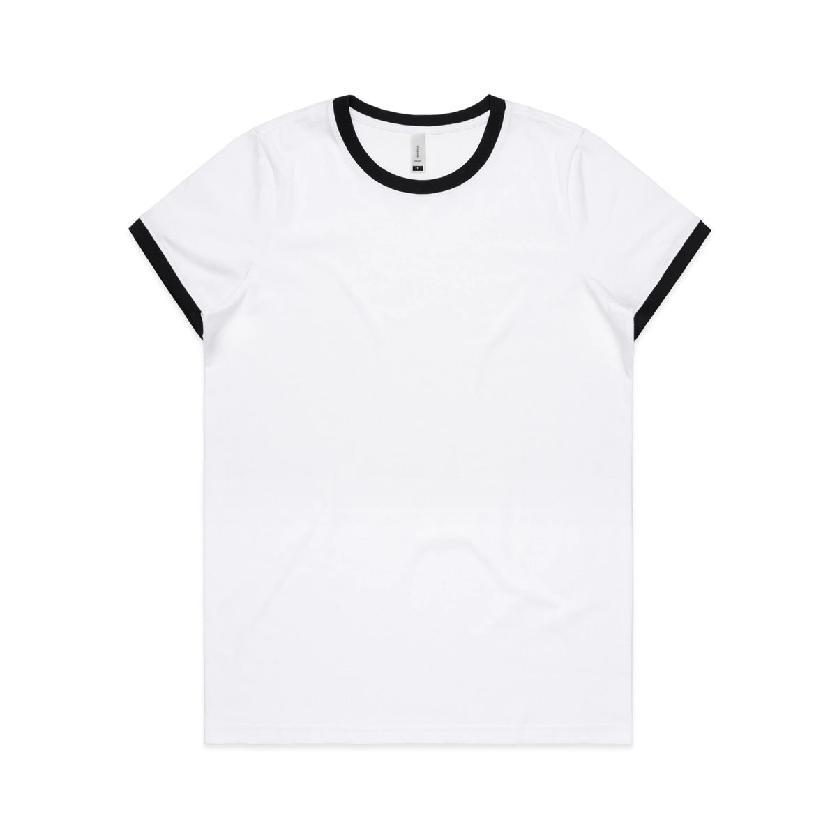Wo's Maple Ringer Tee 4053 - White/Black - Front