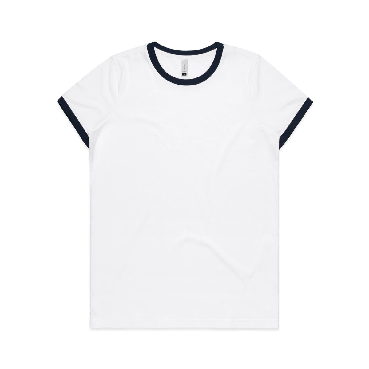 Wo's Maple Ringer Tee 4053 - White/Navy - Front