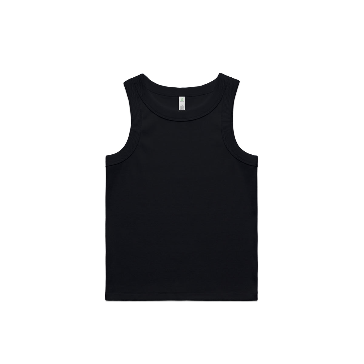 Wo's Organic Rib Tank 4063G - Black - Front