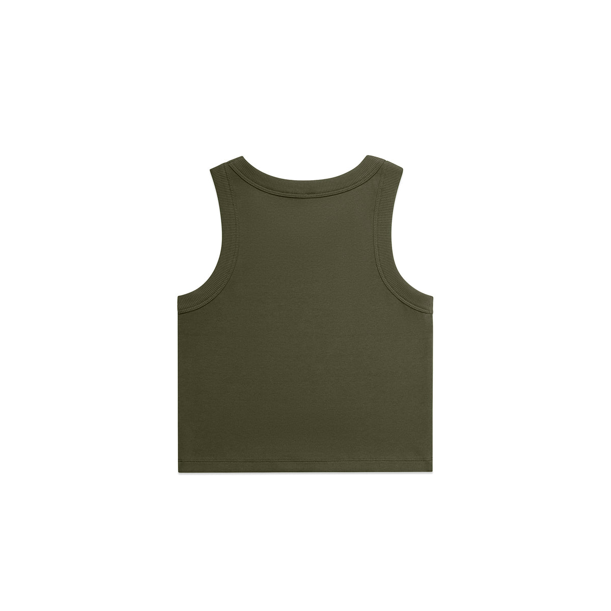 Wo's Organic Rib Crop Tank 4064G - Army - Back