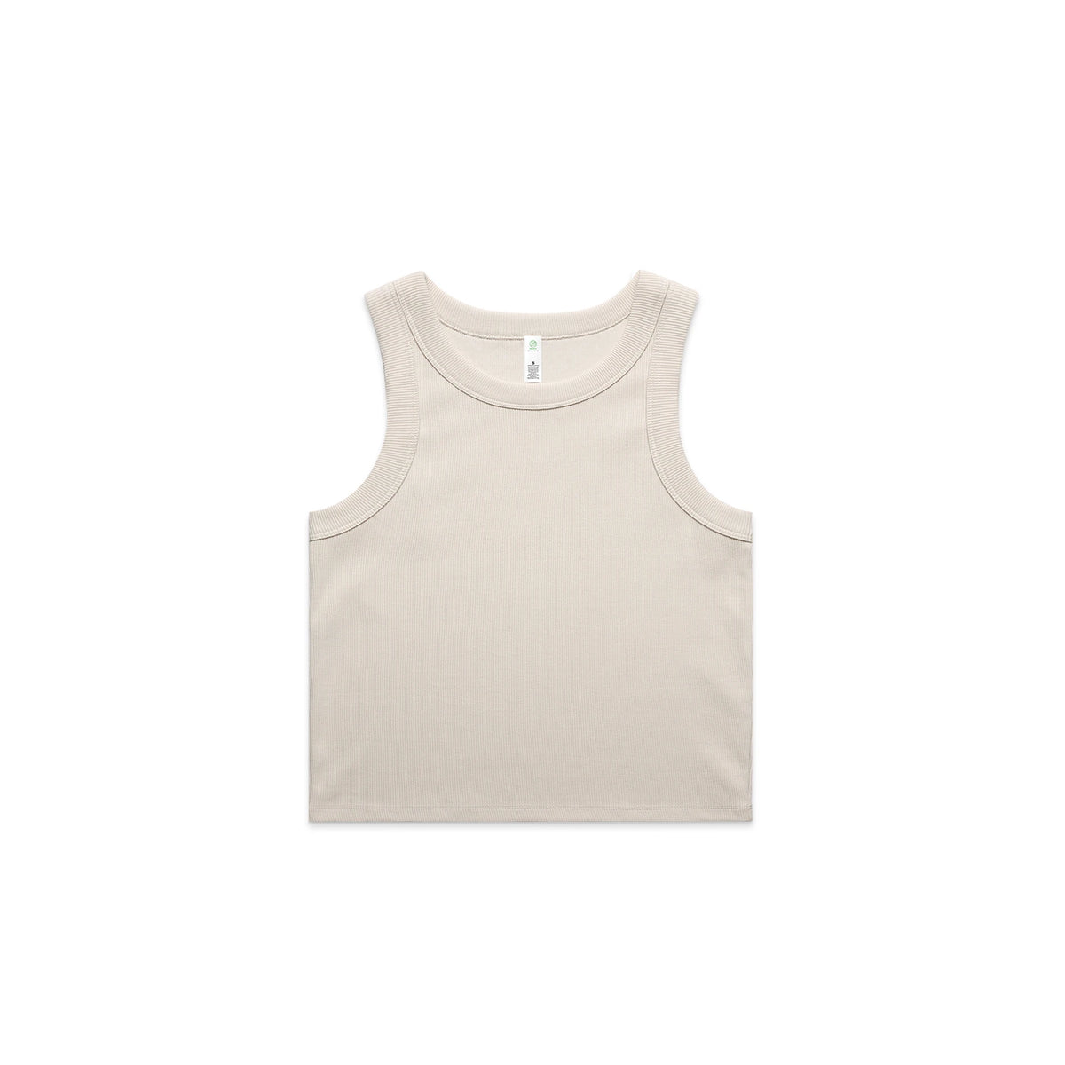 Wo's Organic Rib Crop Tank 4064G - Bone - Front