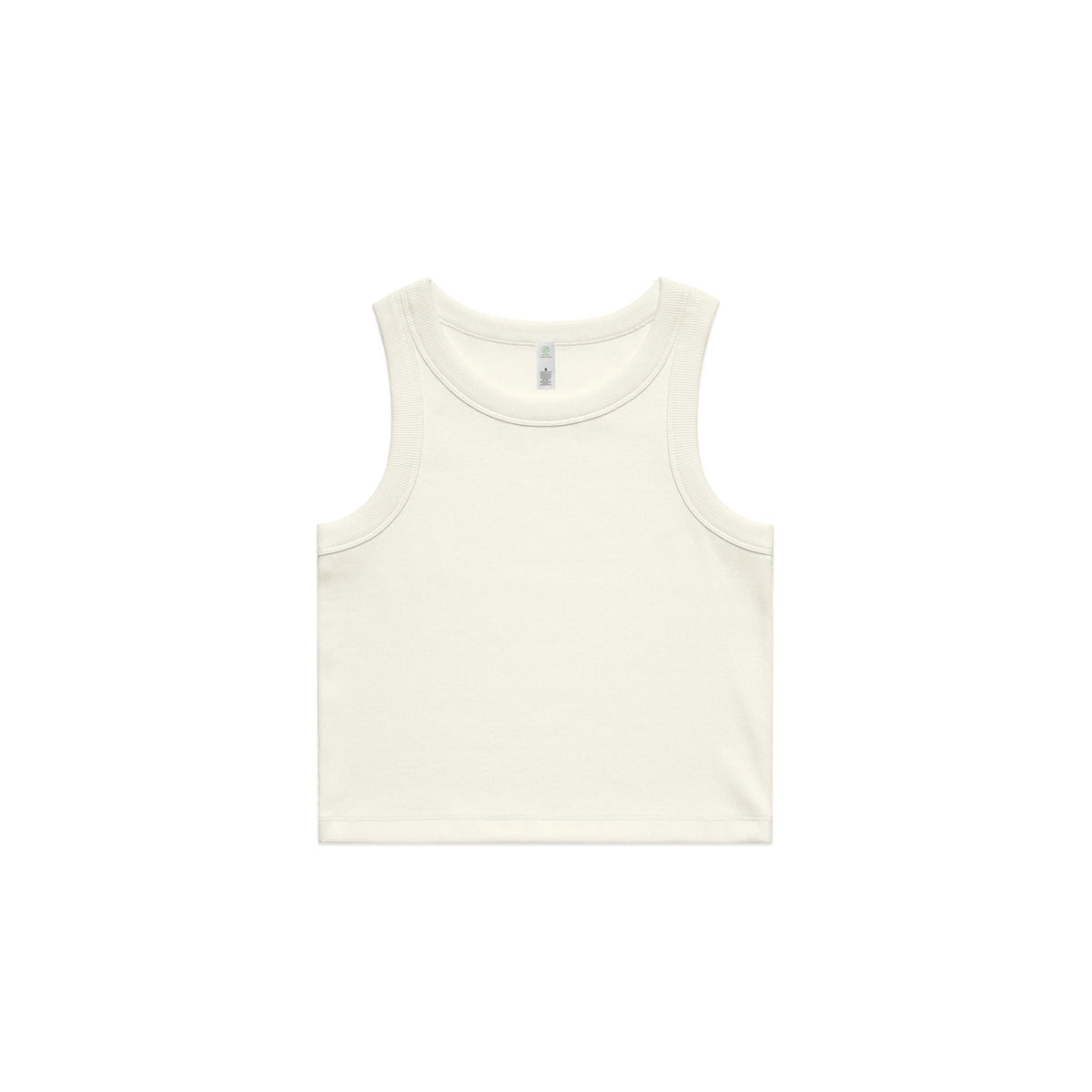 Wo's Organic Rib Crop Tank 4064G - Ecru - Front