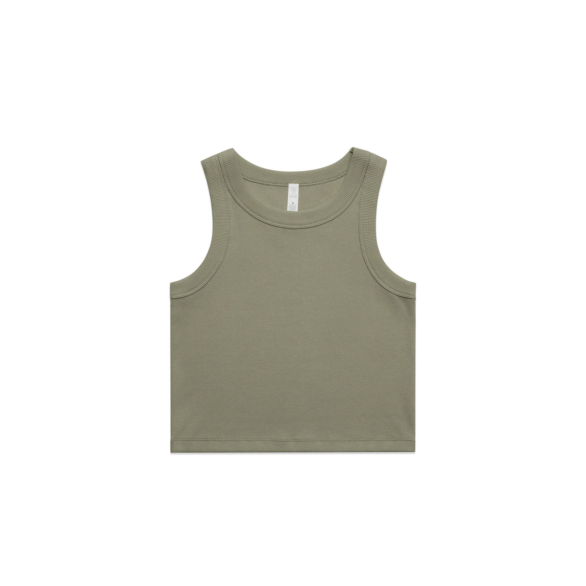 Wo's Organic Rib Crop Tank 4064G - Eucalyptus - Front