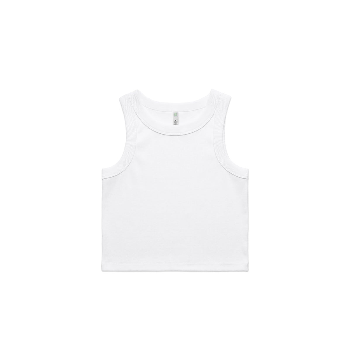 Wo's Organic Rib Crop Tank 4064G - White - Front