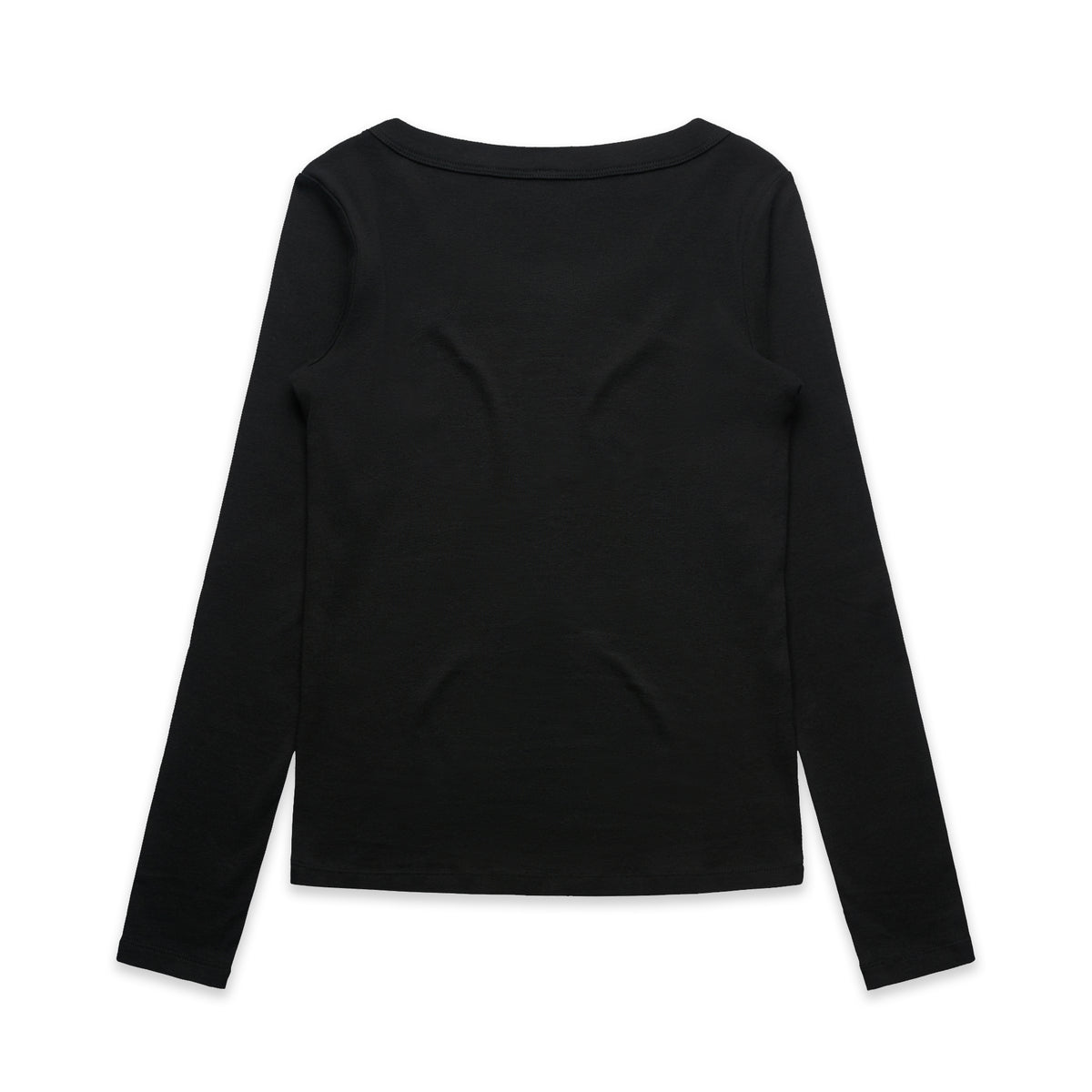 Wo's Organic Baby Rib L/S Tee 4075 - Black - Back