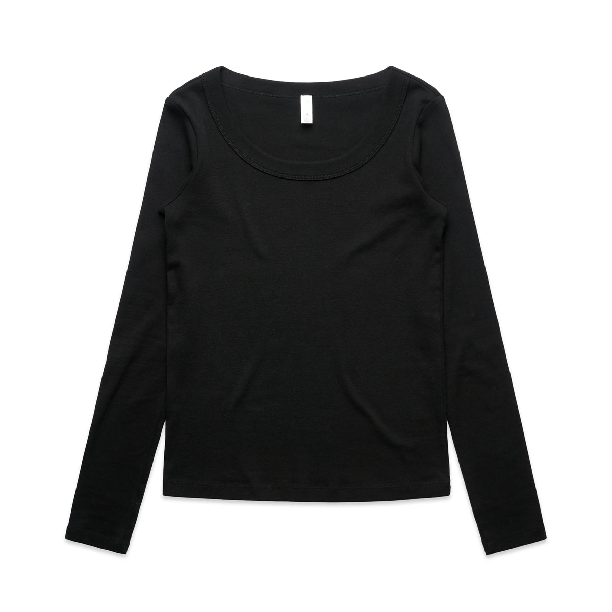 Wo's Organic Baby Rib L/S Tee 4075 - Black - Front