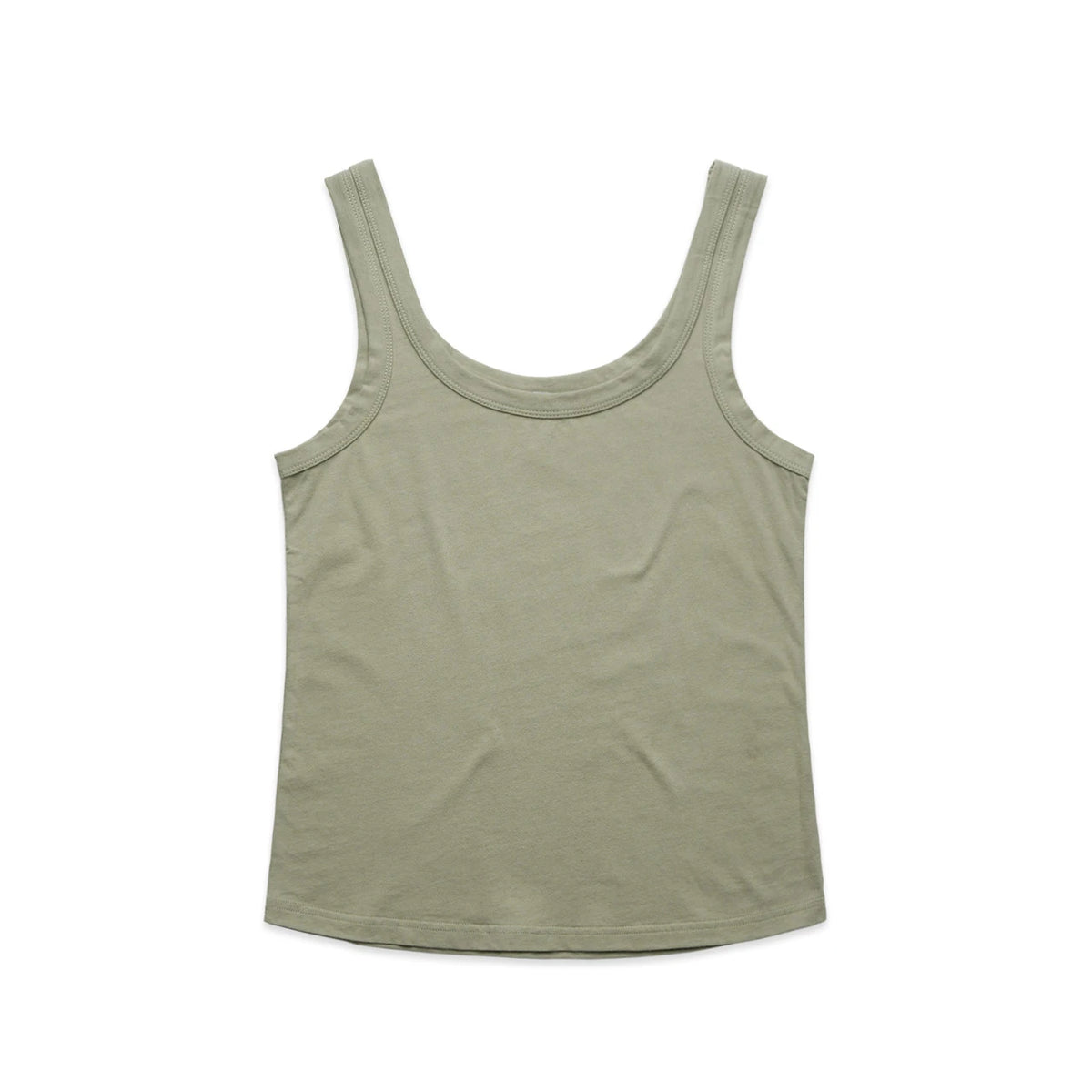 Wo's Soft Singlet 4076S - Eucalyptus - Front