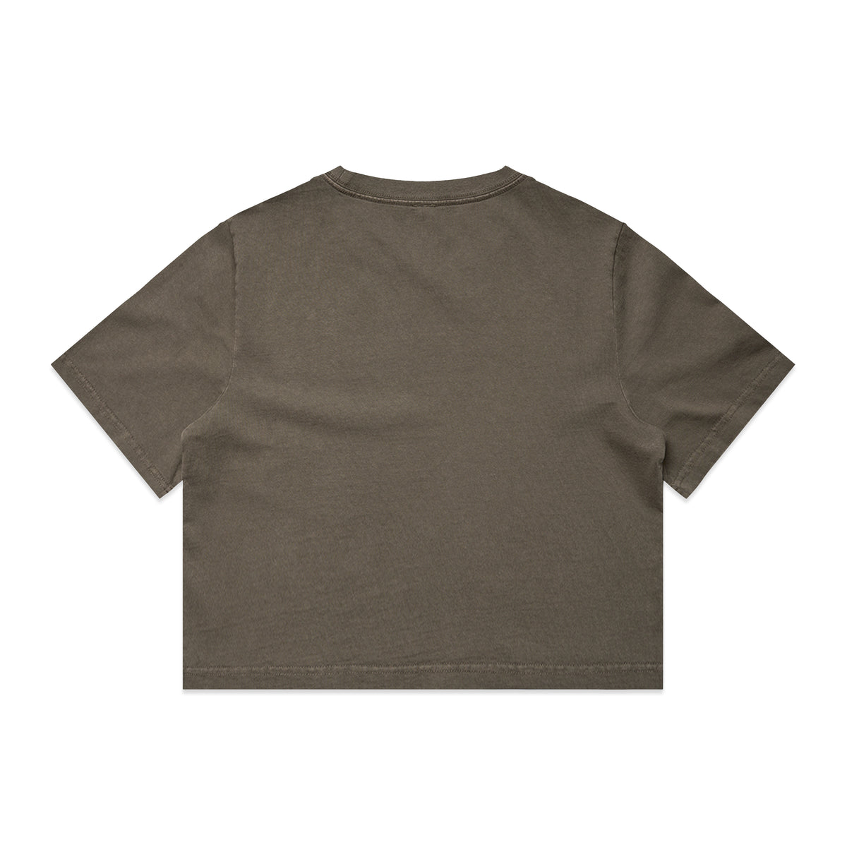 Wo's Heavy Faded Crop Tee 4089 - Faded Brown - Back