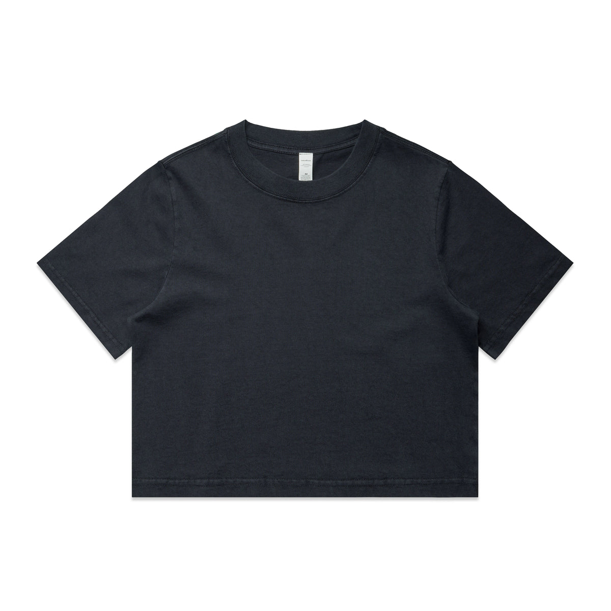 Wo's Heavy Faded Crop Tee 4089 - Faded Ink Blue - Front