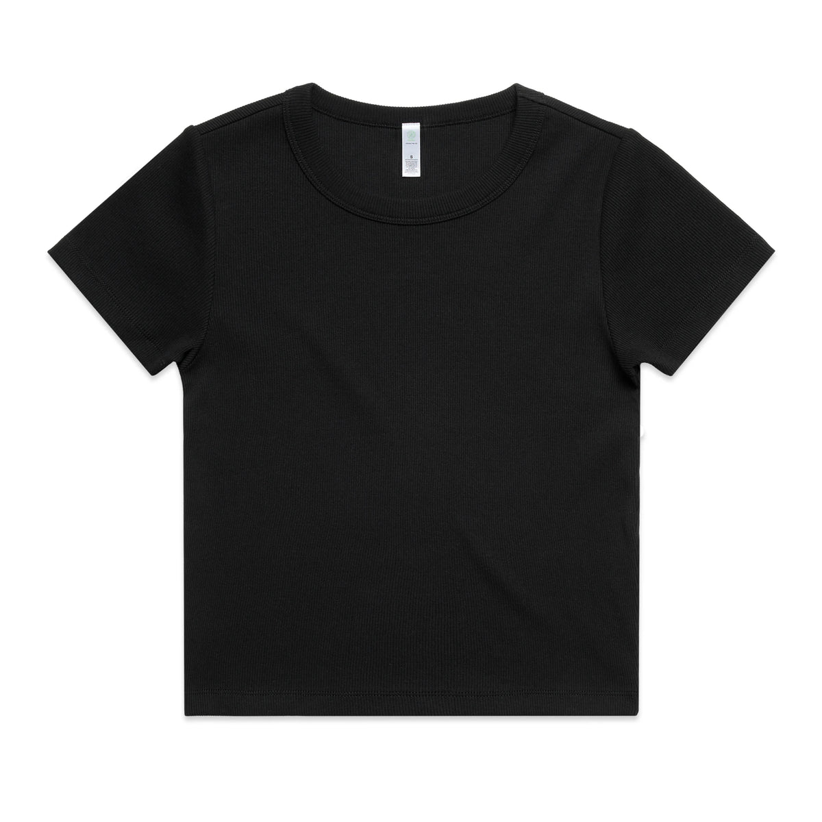 Wo's Organic Rib Tee 4092G - Black - Front