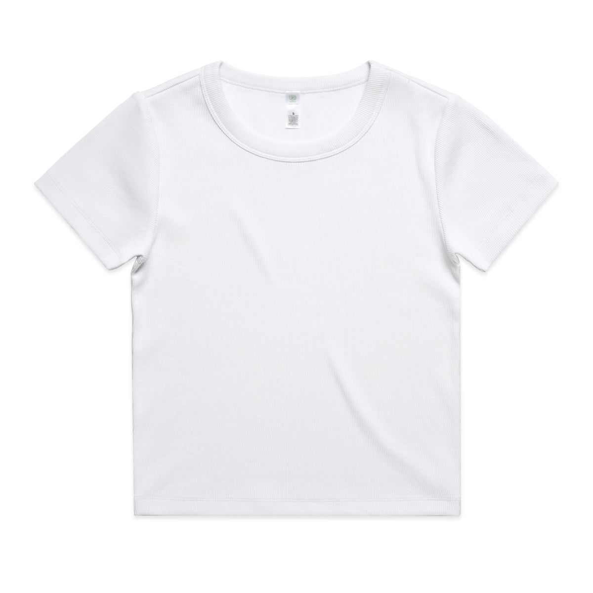 Wo's Organic Rib Tee 4092G - White - Front