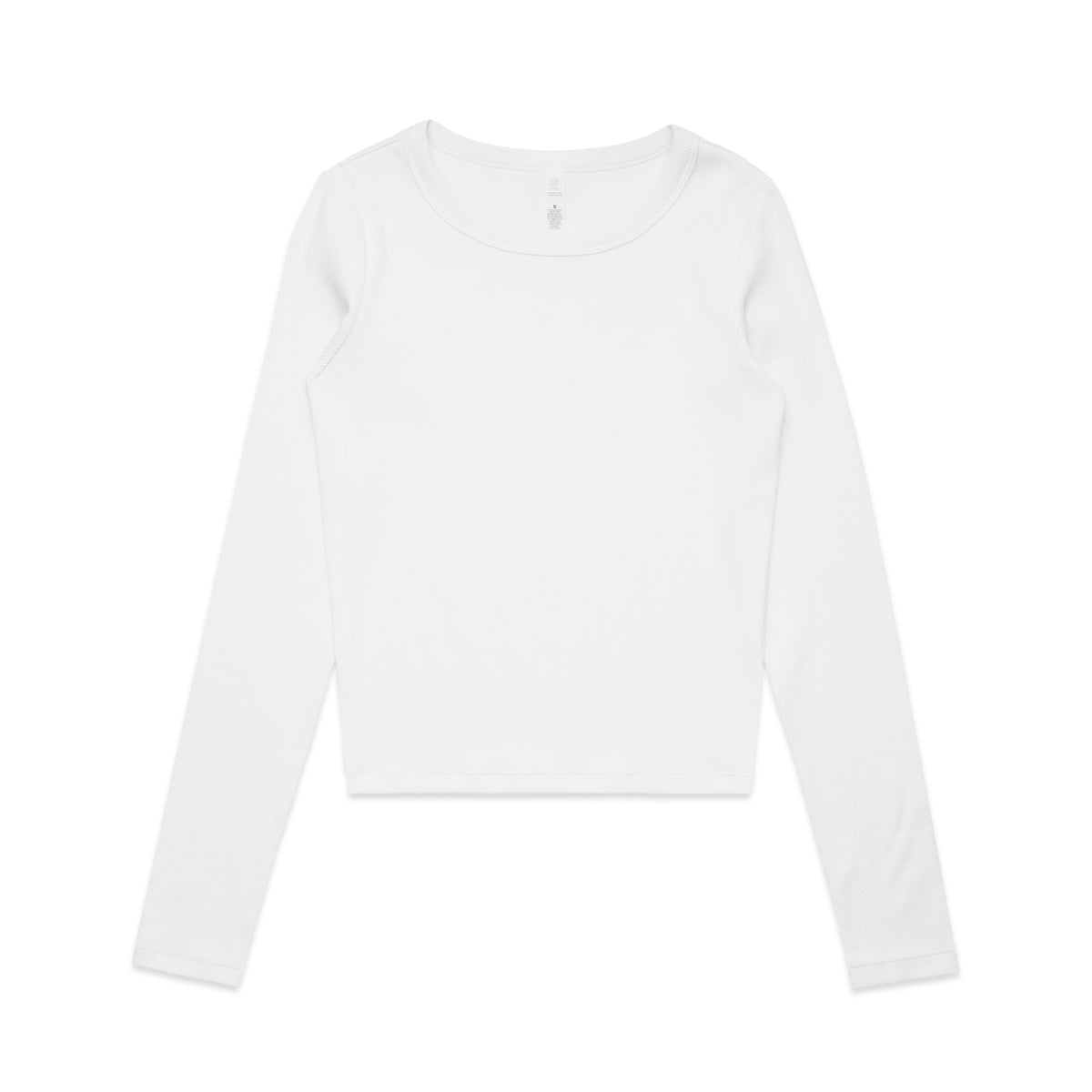 Wo's Organic Rib L/S Tee 4096 - White - Front