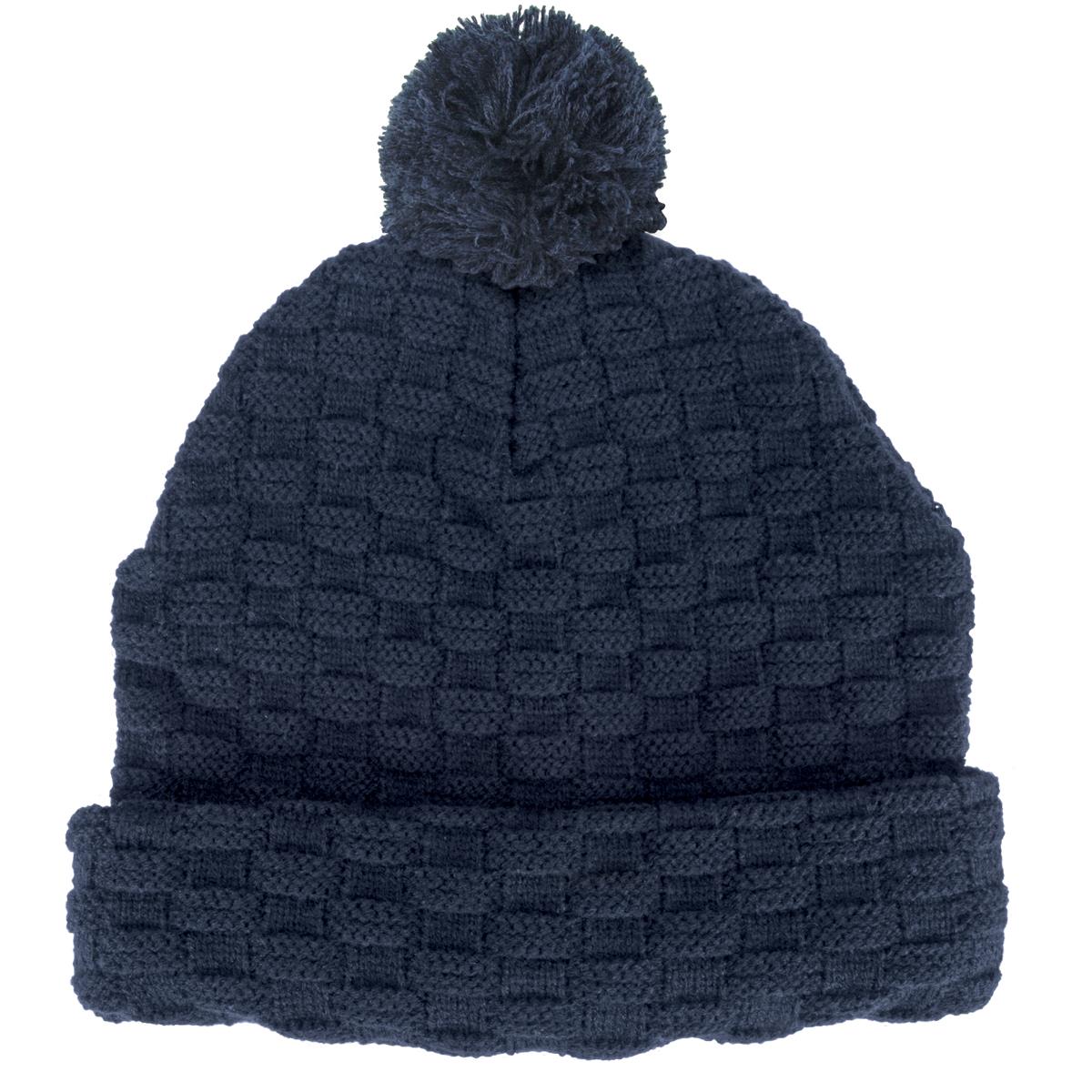 Pom Pom Beanie - Navy / Navy / Navy - Front