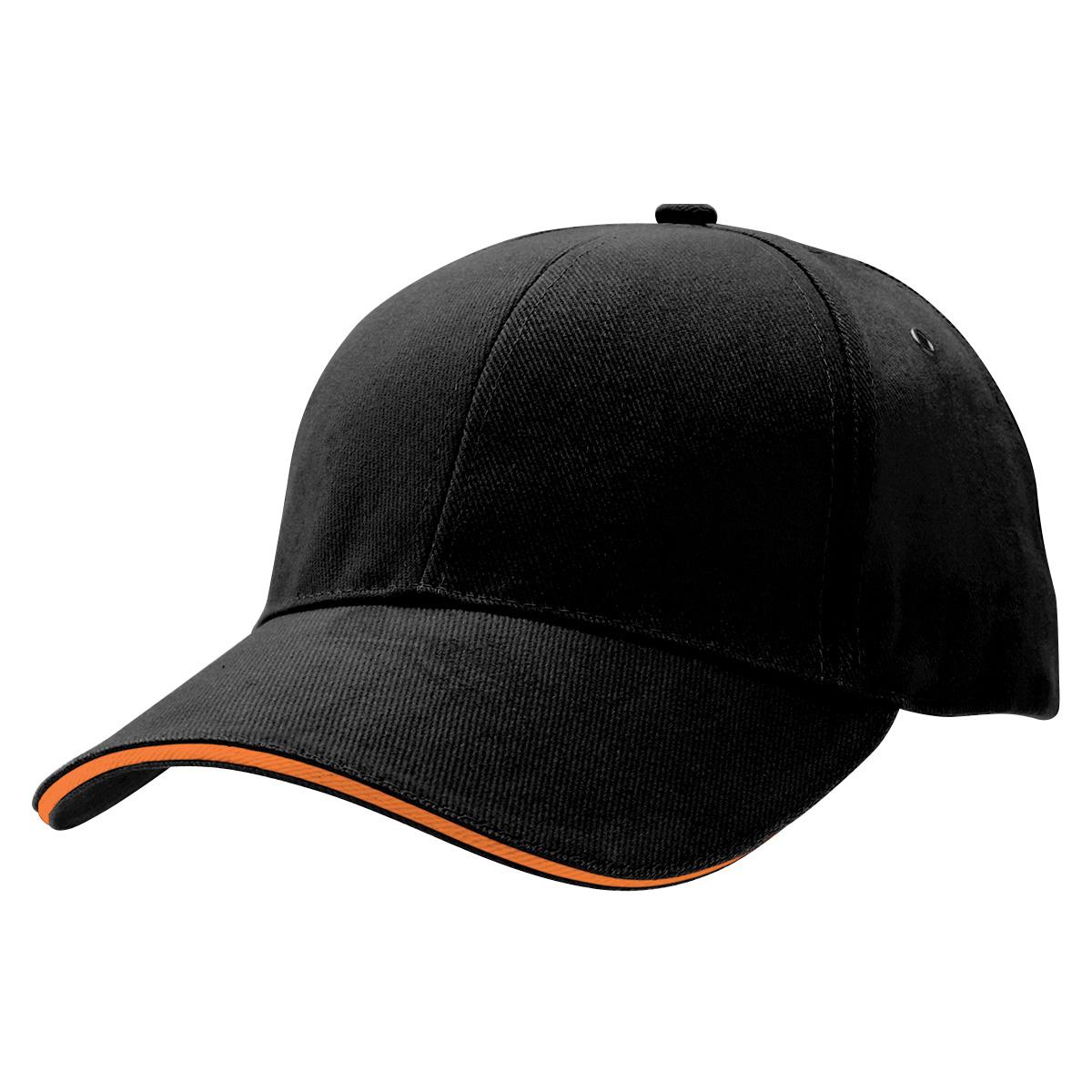 Sandwich Peak Cap - Black / Orange - Front