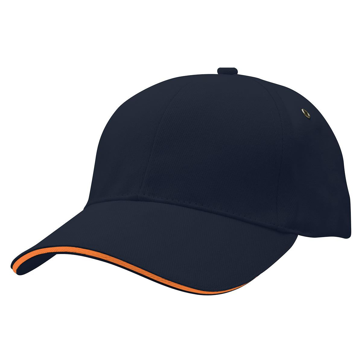 Sandwich Peak Cap - Navy / Orange - Front