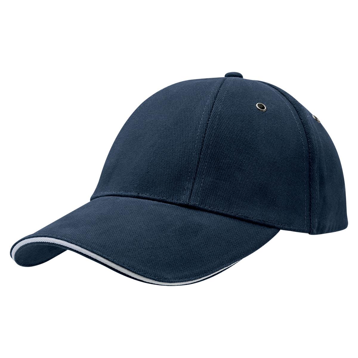 Rotated Sandwich Peak Cap - Navy / White - Front