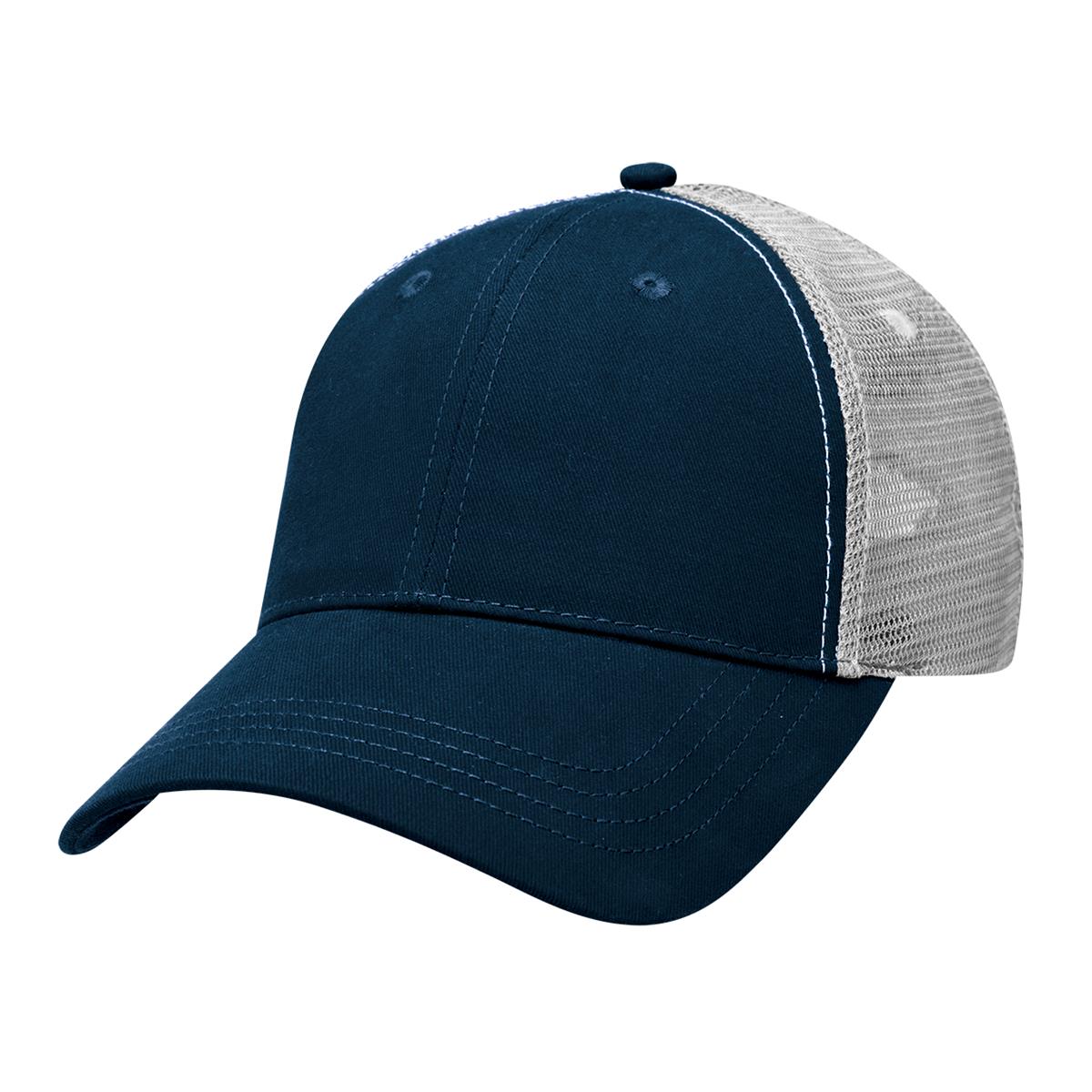Lo-Pro Mesh Trucker Cap - Navy / Silver - Front