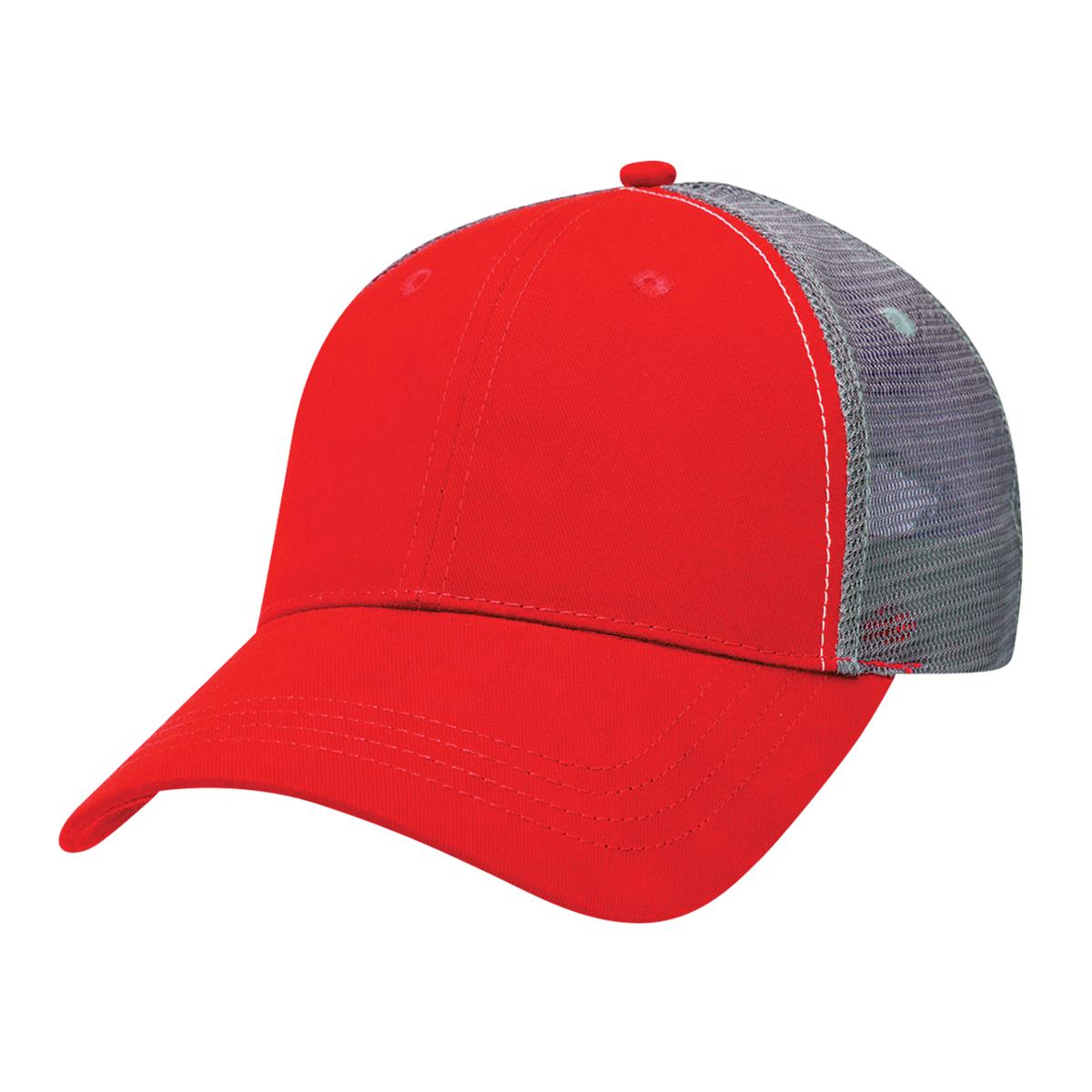 Lo-Pro Mesh Trucker Cap - Red / Charcoal - Front
