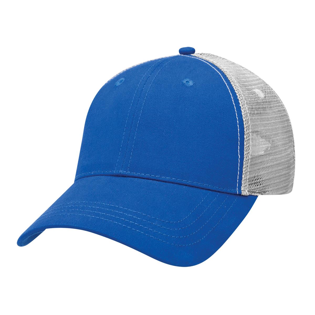 Lo-Pro Mesh Trucker Cap - Royal / Silver - Front