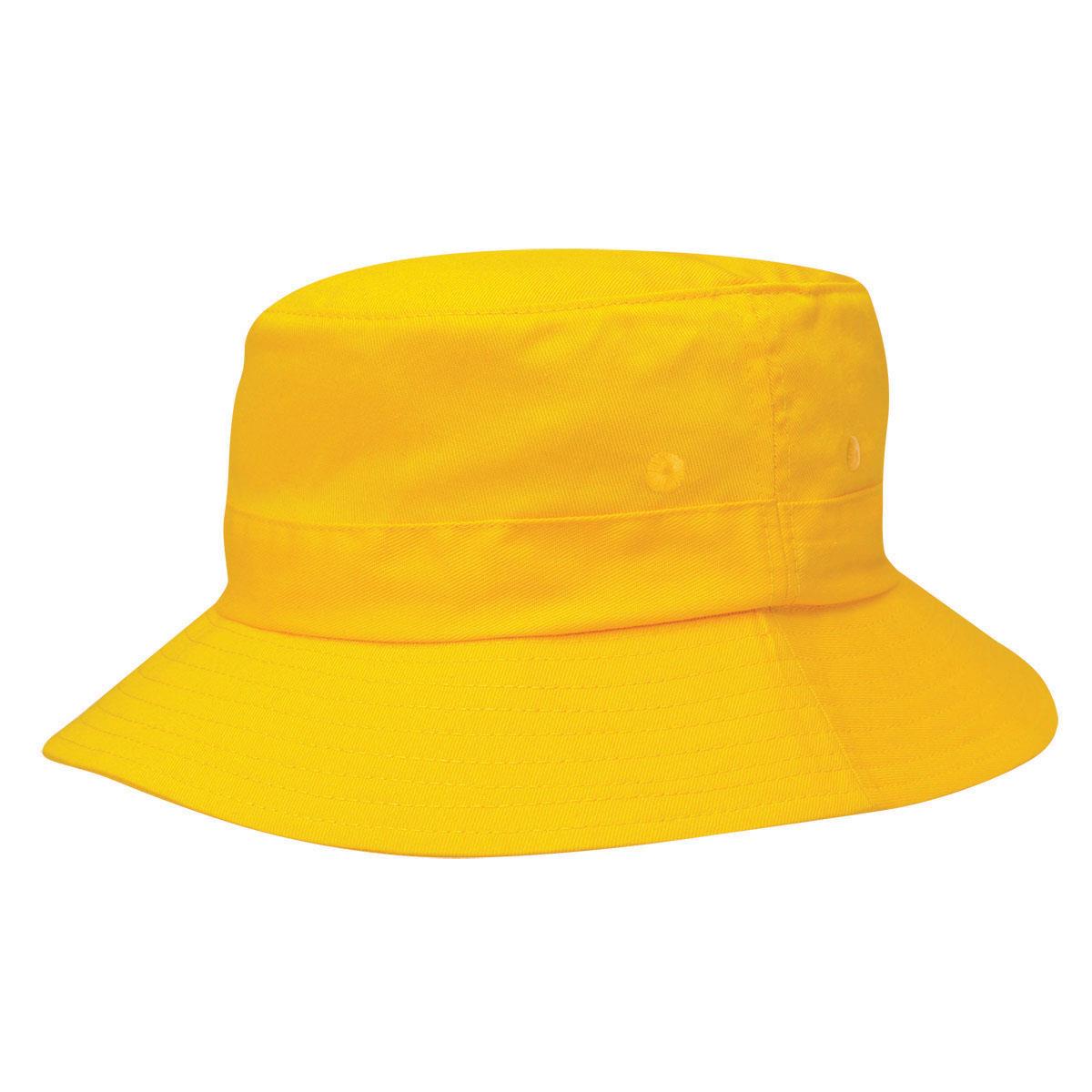 Kids Twill Bucket Hat w/Toggle - Gold - Front
