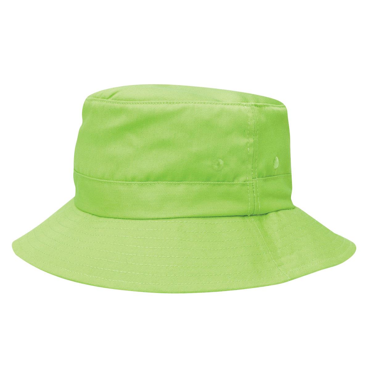 Kids Twill Bucket Hat w/Toggle - Lime - Front