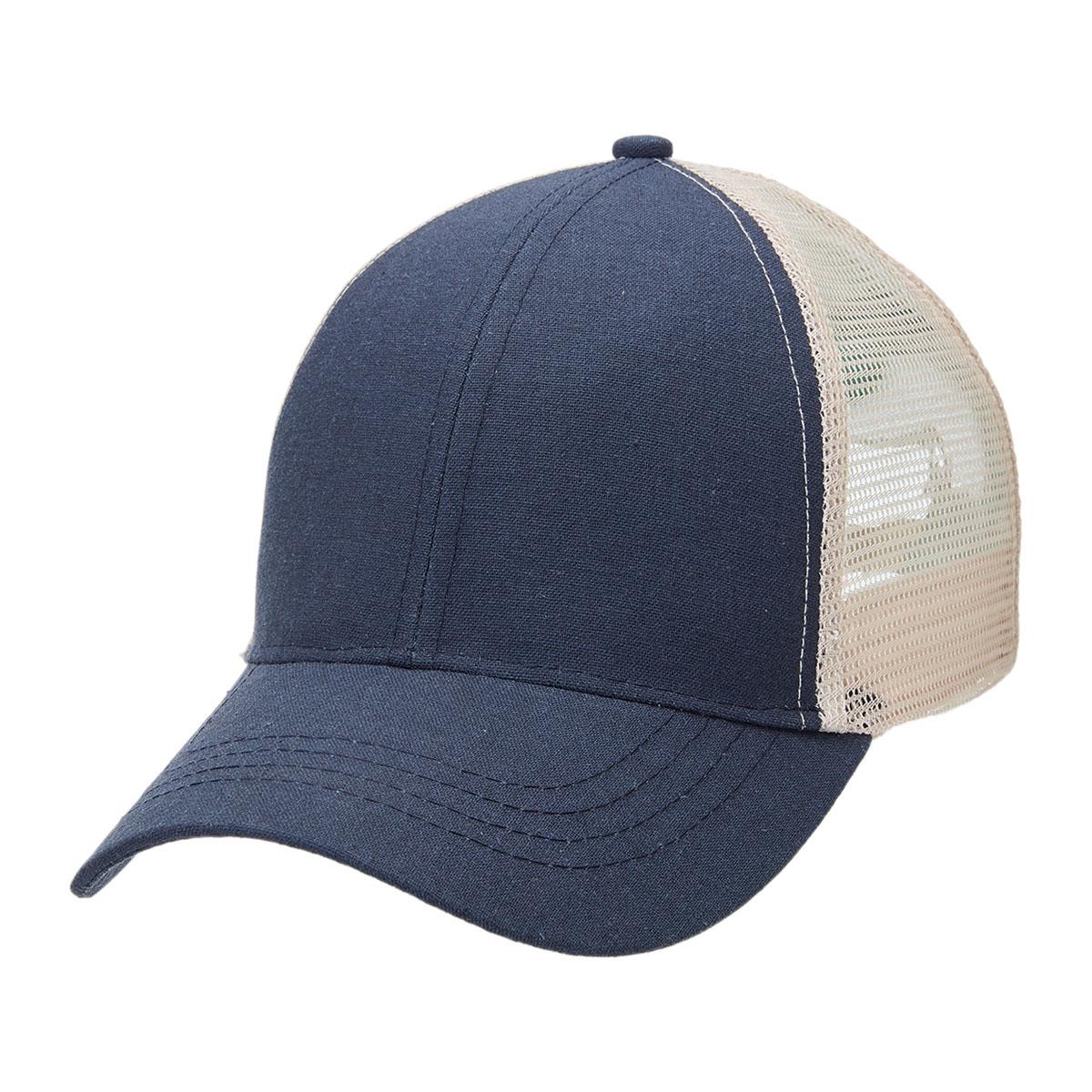 Hemp Trucker - Navy / Natural - Front