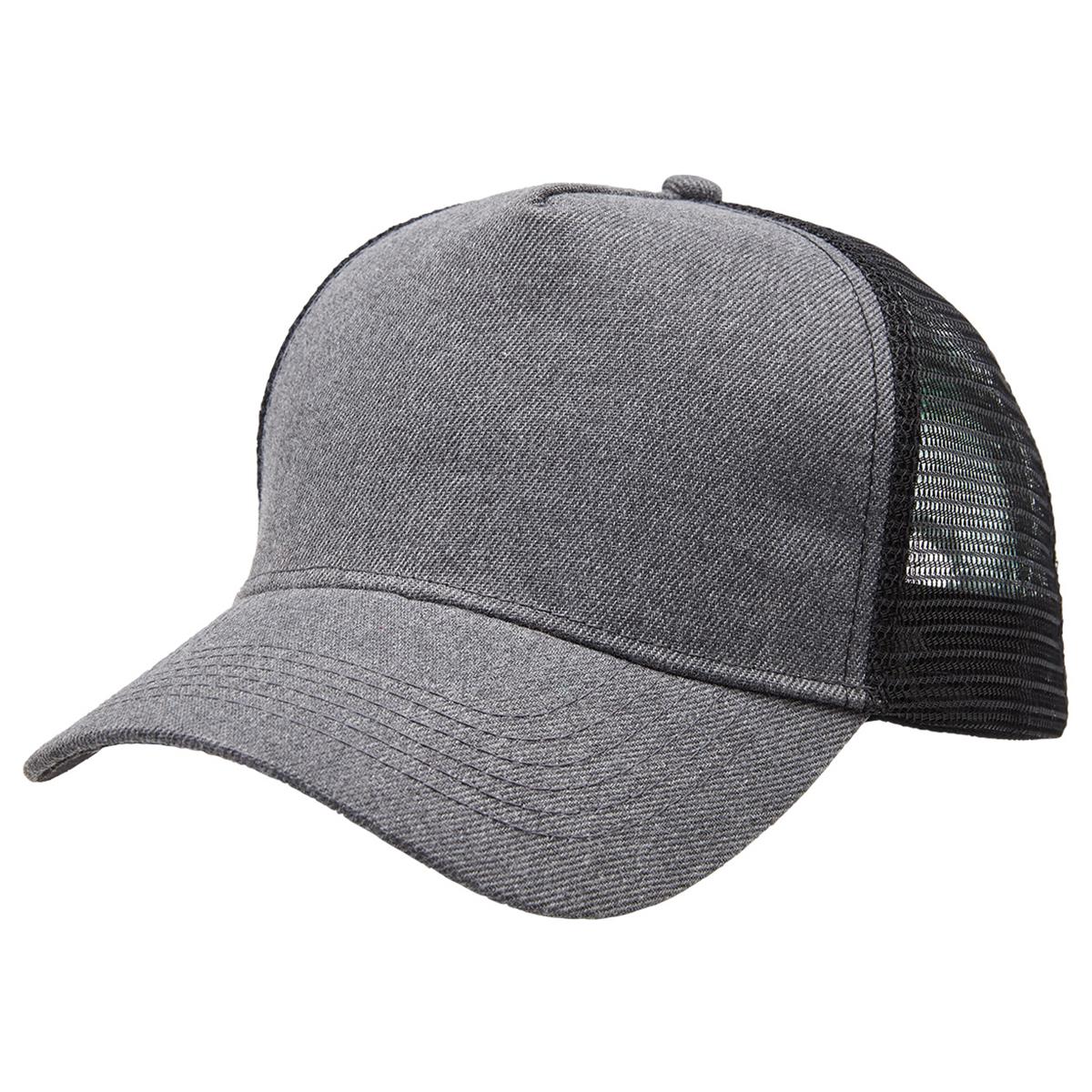 Heathered Mesh Trucker - Charcoal Heather / Black - Front