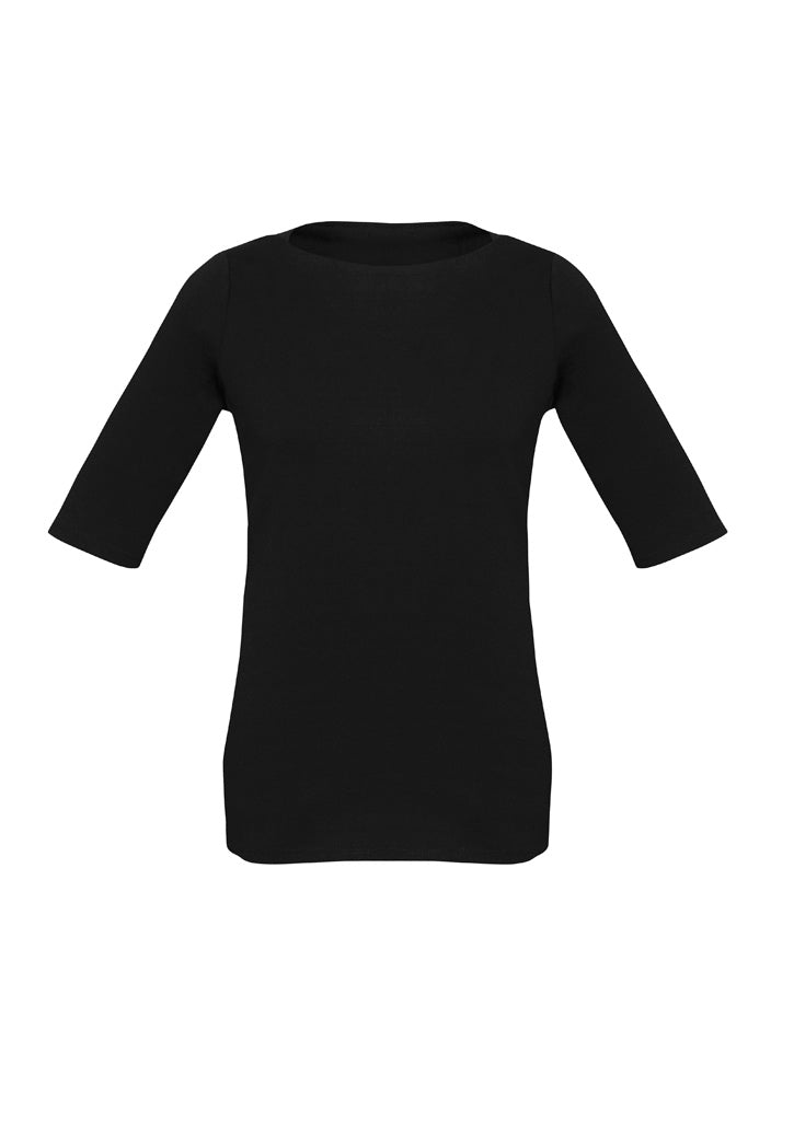 Camille Womens Short Sleeve T-Top - Black - Front